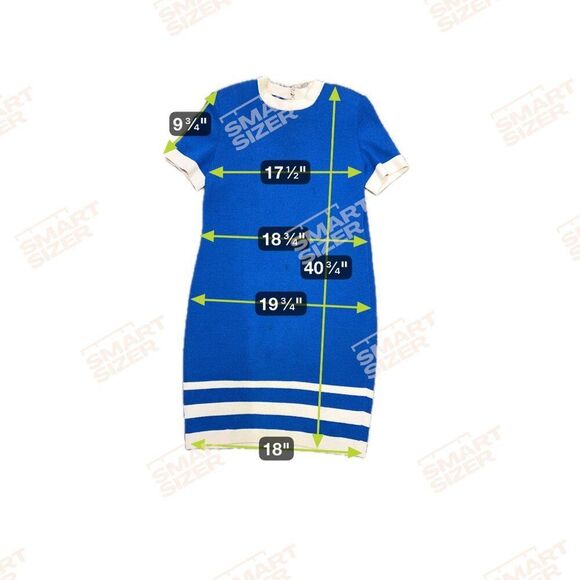 St. John Collection By Marie Gray Blue White Striped Santana Knit Dress 12 READ - Picture 8 of 8